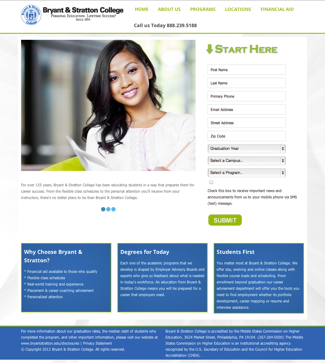 Bryant&Stratton College - Microwebsite
